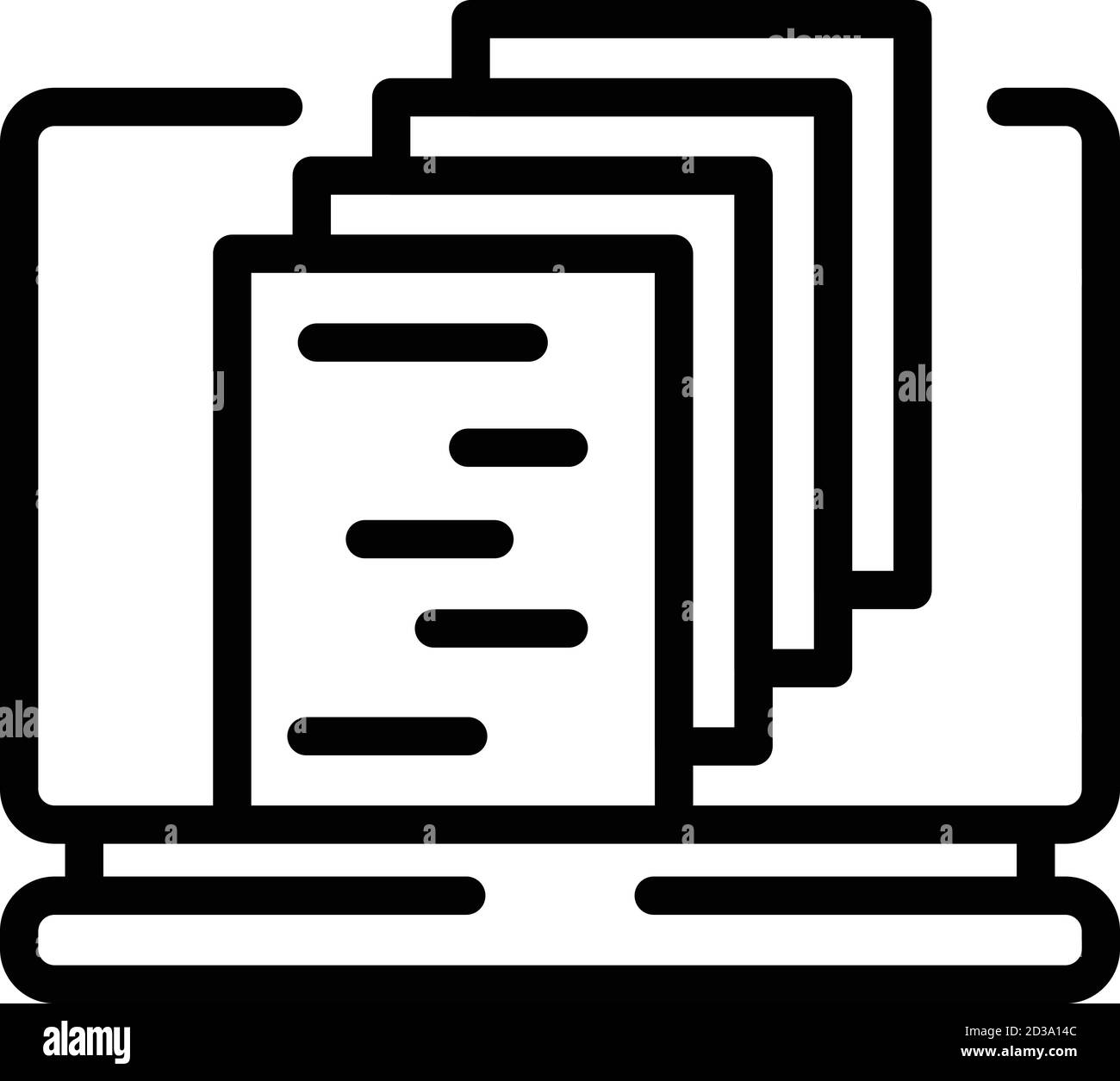 Files on monitor icon, outline style Stock Vector Image & Art - Alamy