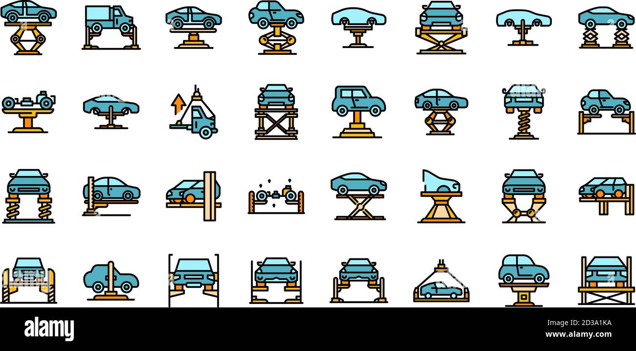 Car lift icons set vector flat Stock Vector Image & Art Alamy
