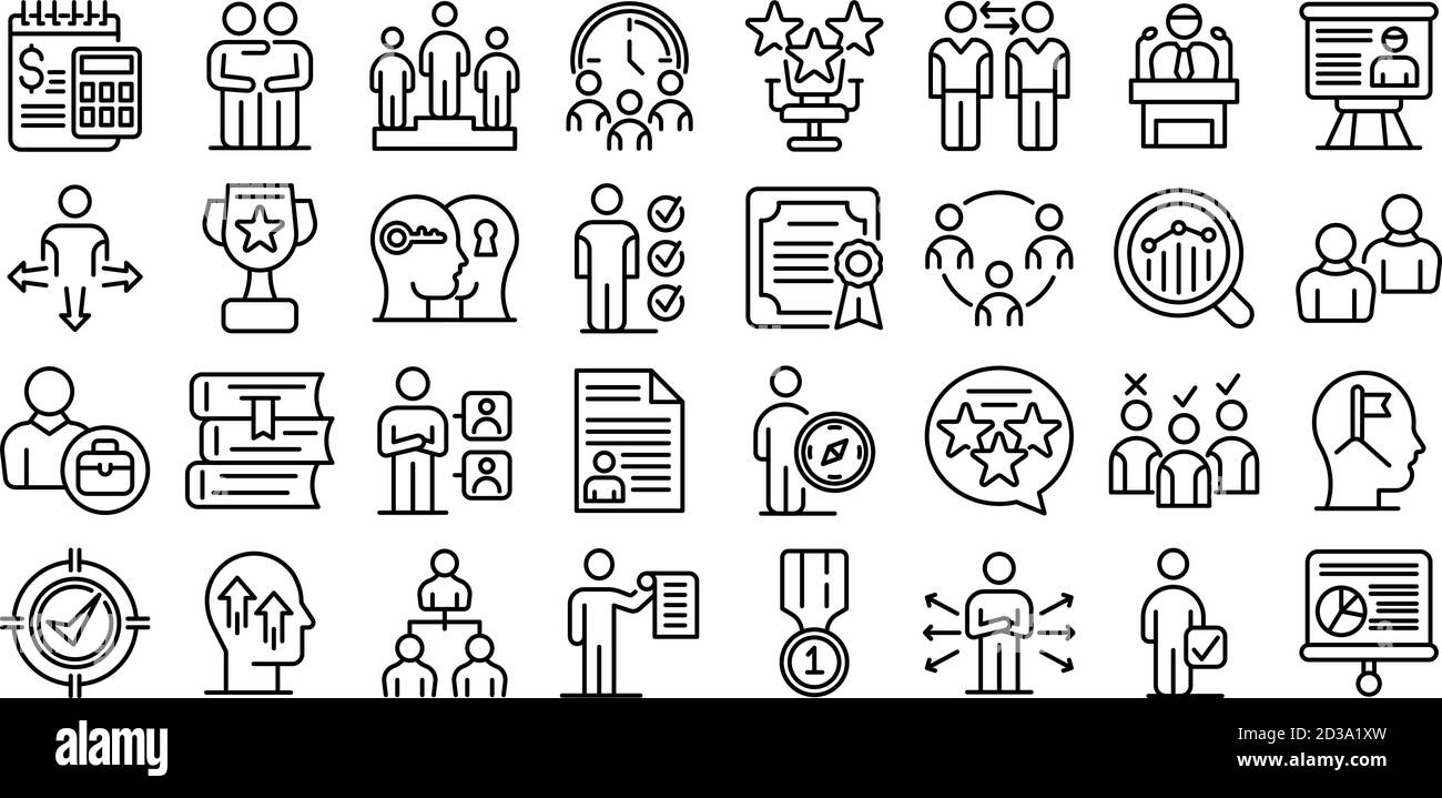 Mentor icons set, outline style Stock Vector Image & Art - Alamy