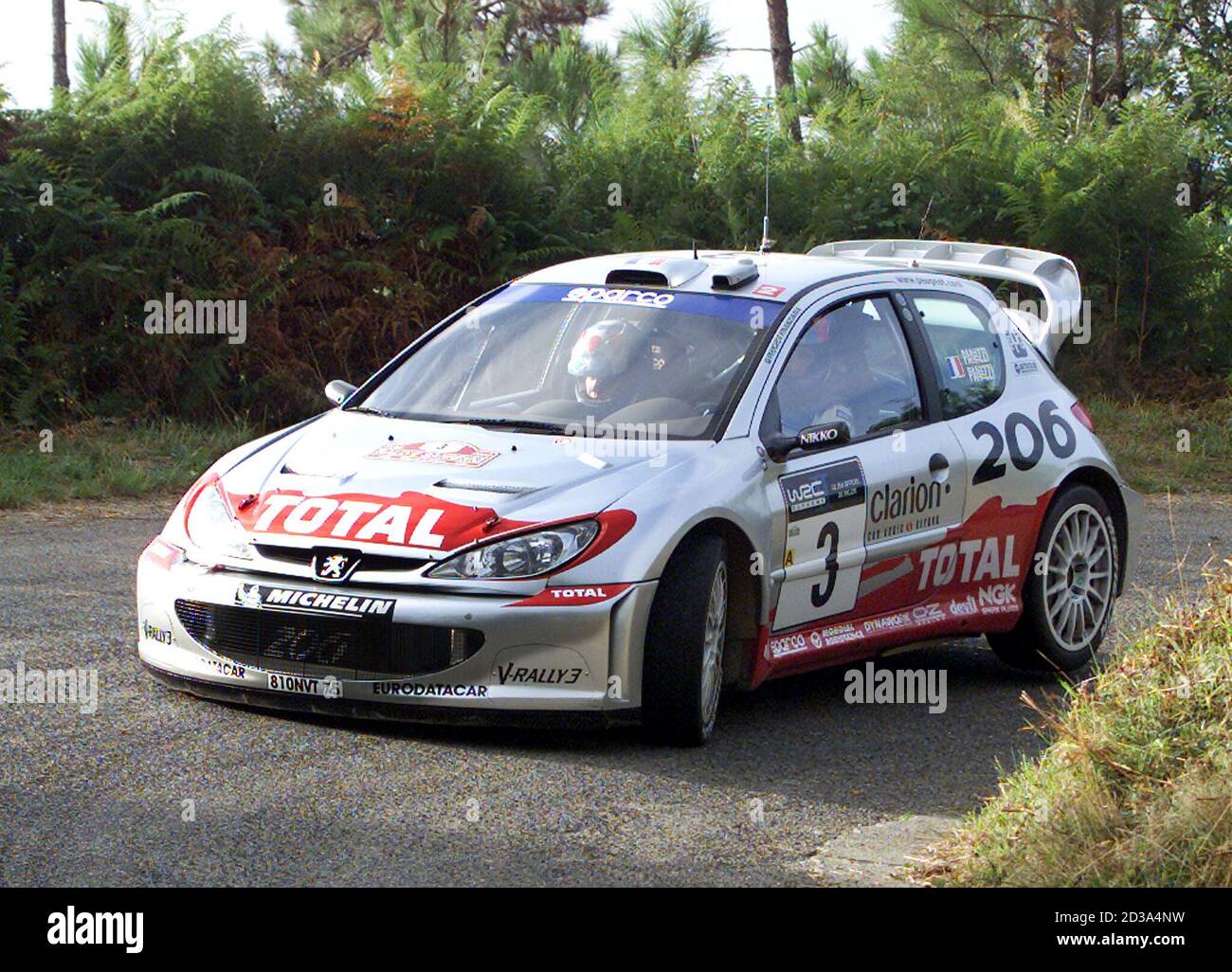 French Driver Gilles Panizzi Drives His Peugeot 6 Wrc In The Ninth Special Stage Of The San Remo Rally 11th Round Of The Rallying World Championship On September 21 02 Panizzi Is