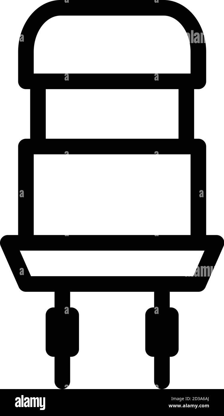 Power capacitor icon, outline style Stock Vector