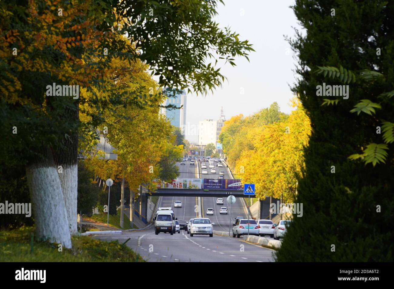 (201008) --TASHKENT, Oct. 8, 2020 (Xinhua) -- Photo taken on Oct. 6, 2020 shows an autumn view of Tashkent, Uzbekistan. (Photo by Zafar Khalilov/Xinhua) Stock Photo