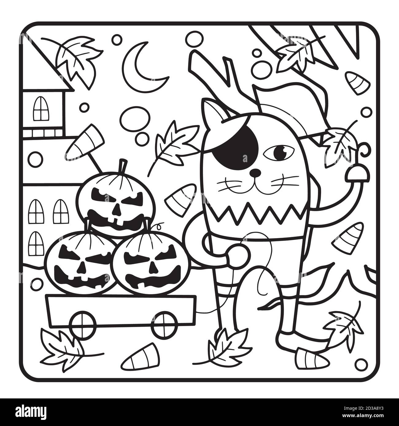 Christmas coloring page for kids Stock Photo - Alamy