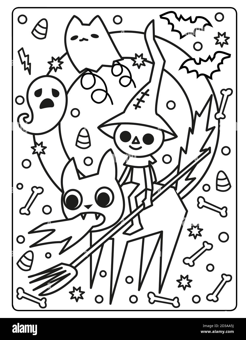 Christmas coloring page for kids Stock Photo - Alamy