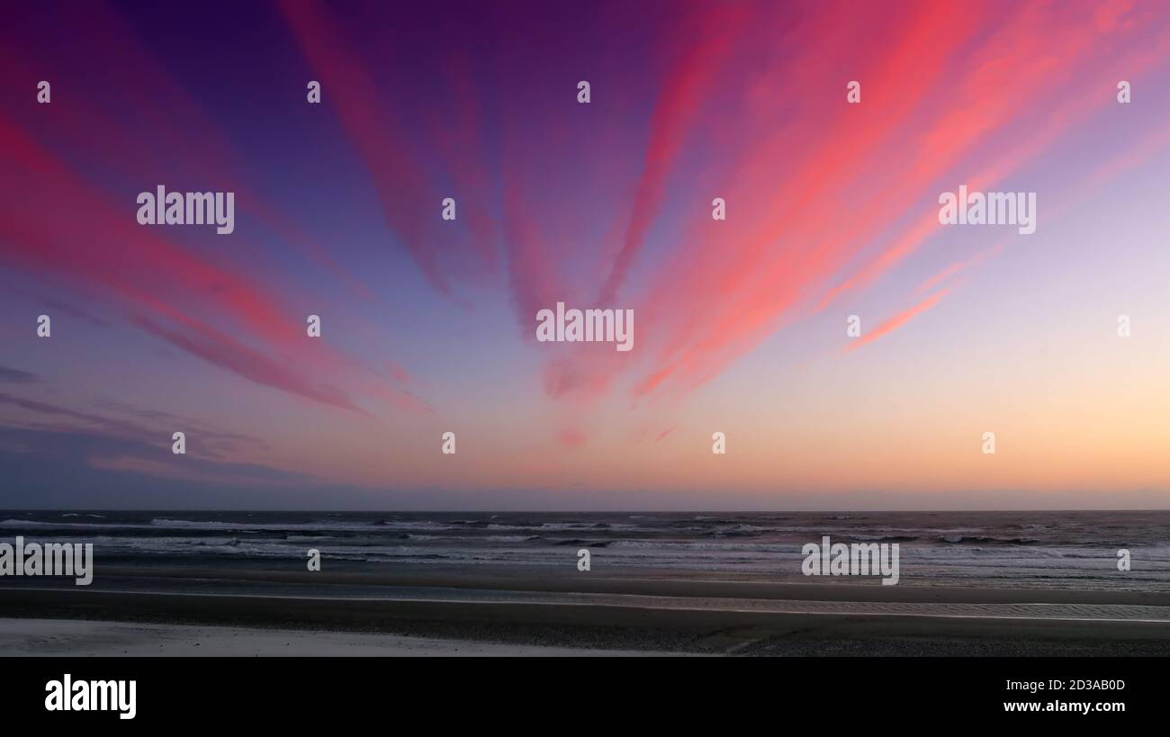 beautiful sunset over the ocean Stock Photo