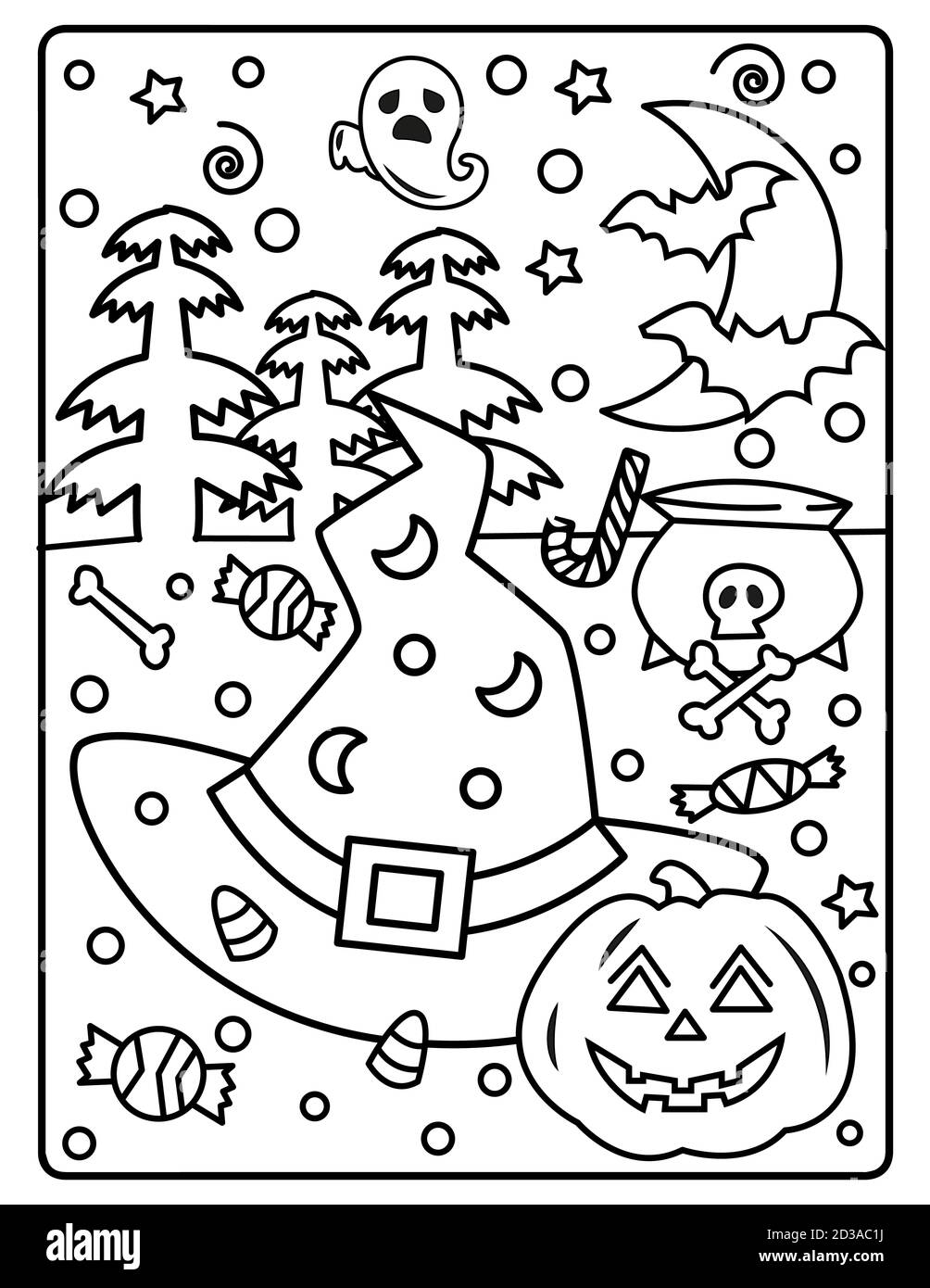 Christmas coloring page for kids Stock Photo