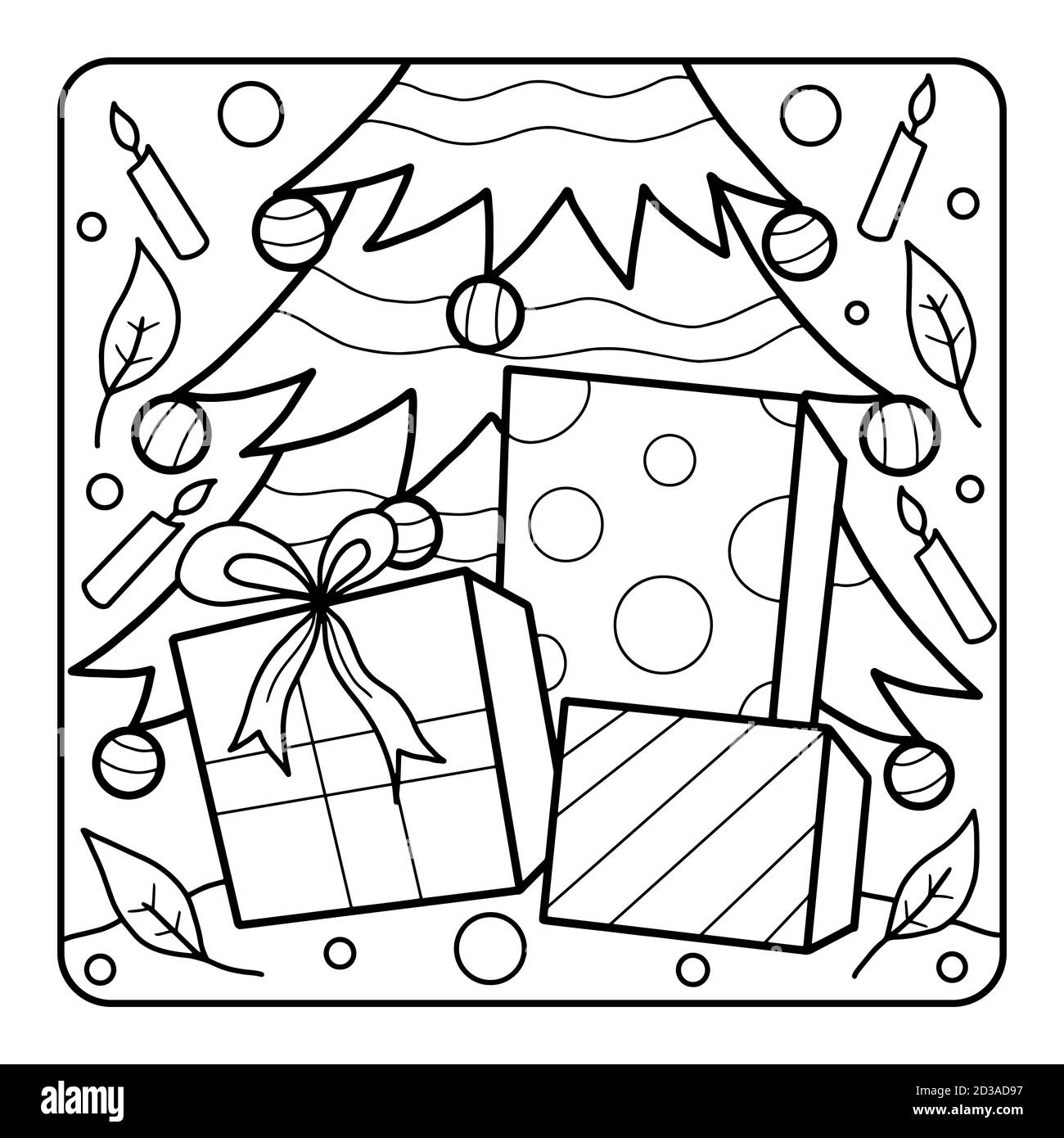 Christmas coloring page for kids Stock Photo Alamy
