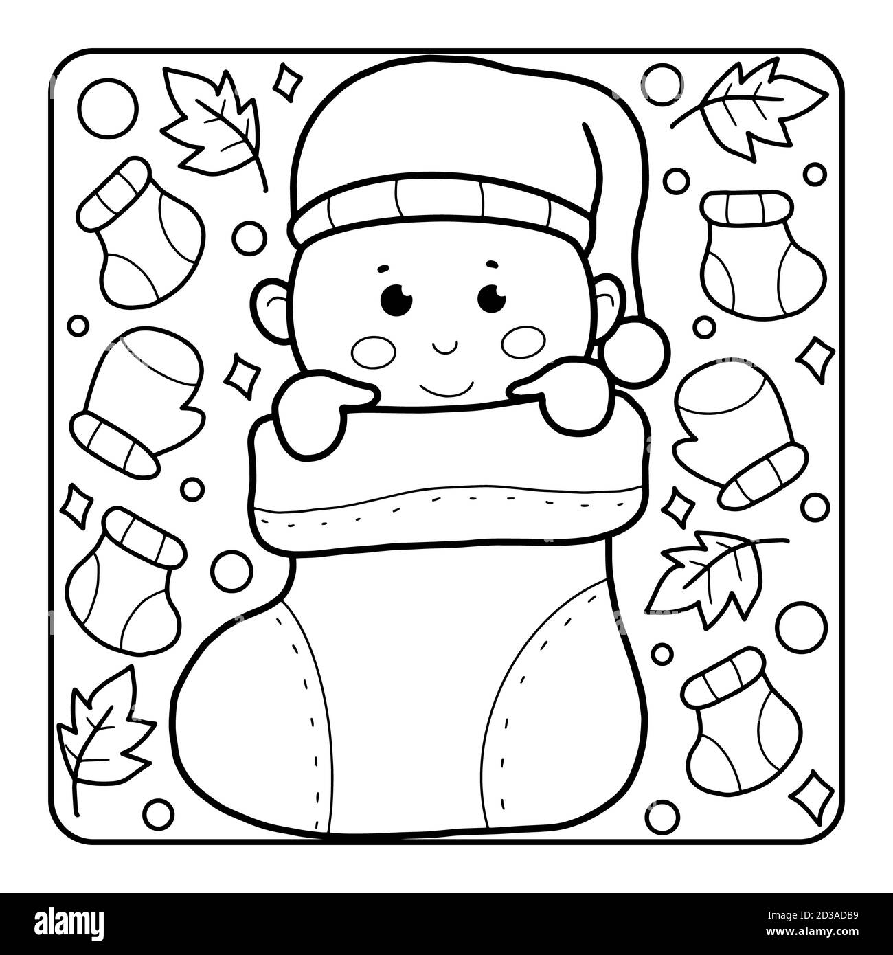 Christmas coloring page for kids Stock Photo Alamy