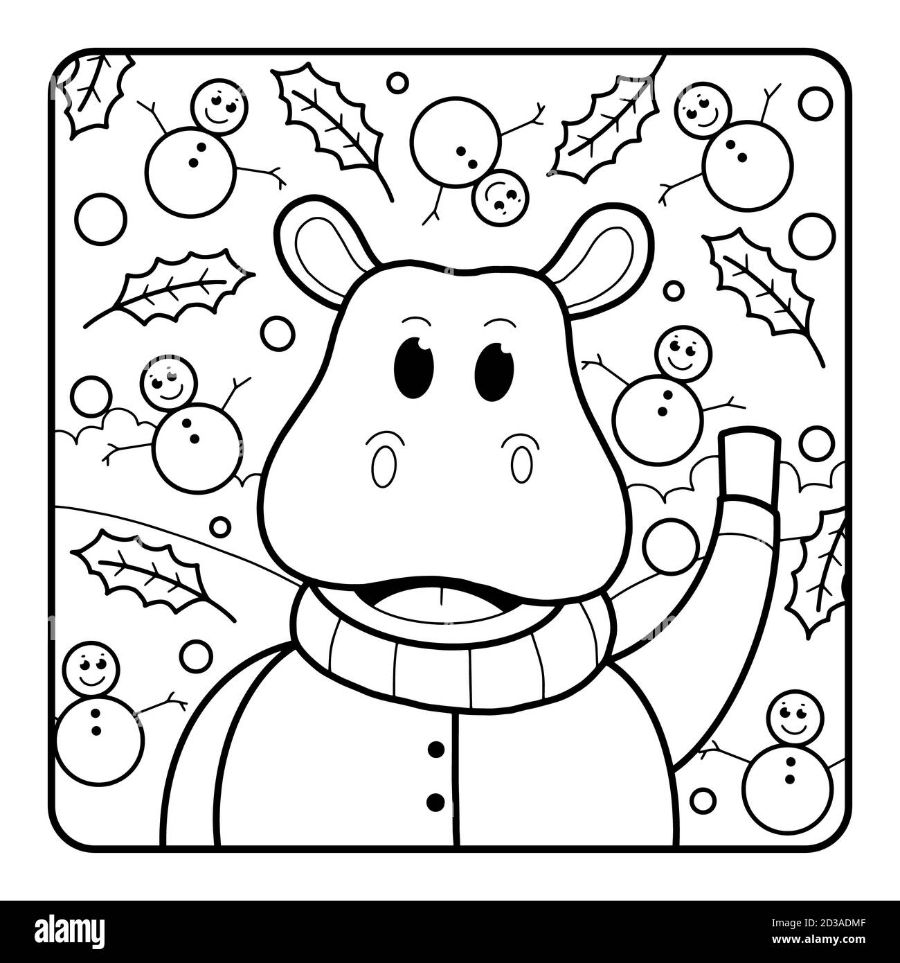 Christmas coloring page for kids Stock Photo Alamy