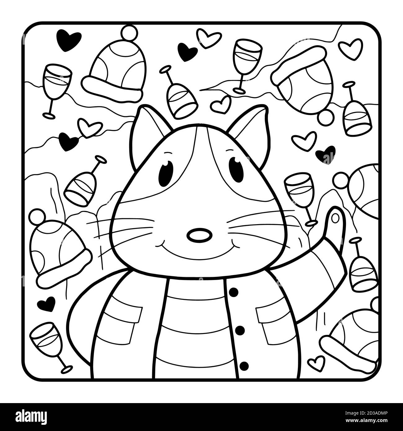 Christmas coloring page for kids stock photo alamy