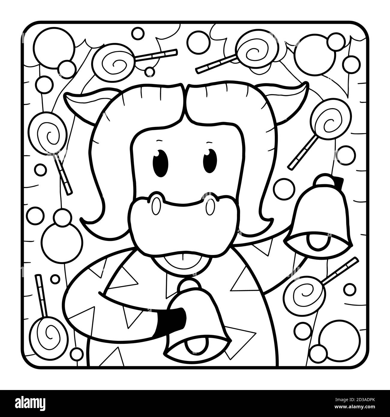 Christmas coloring page for kids Stock Photo Alamy