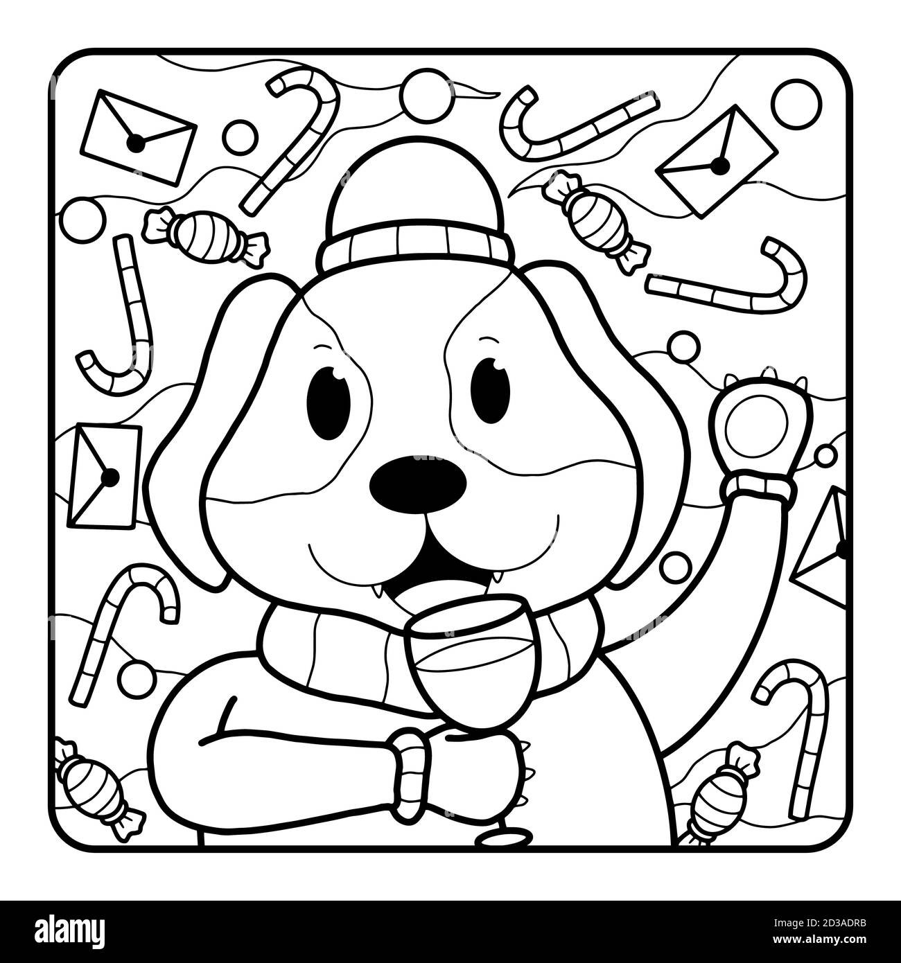 Christmas coloring page for kids Stock Photo Alamy
