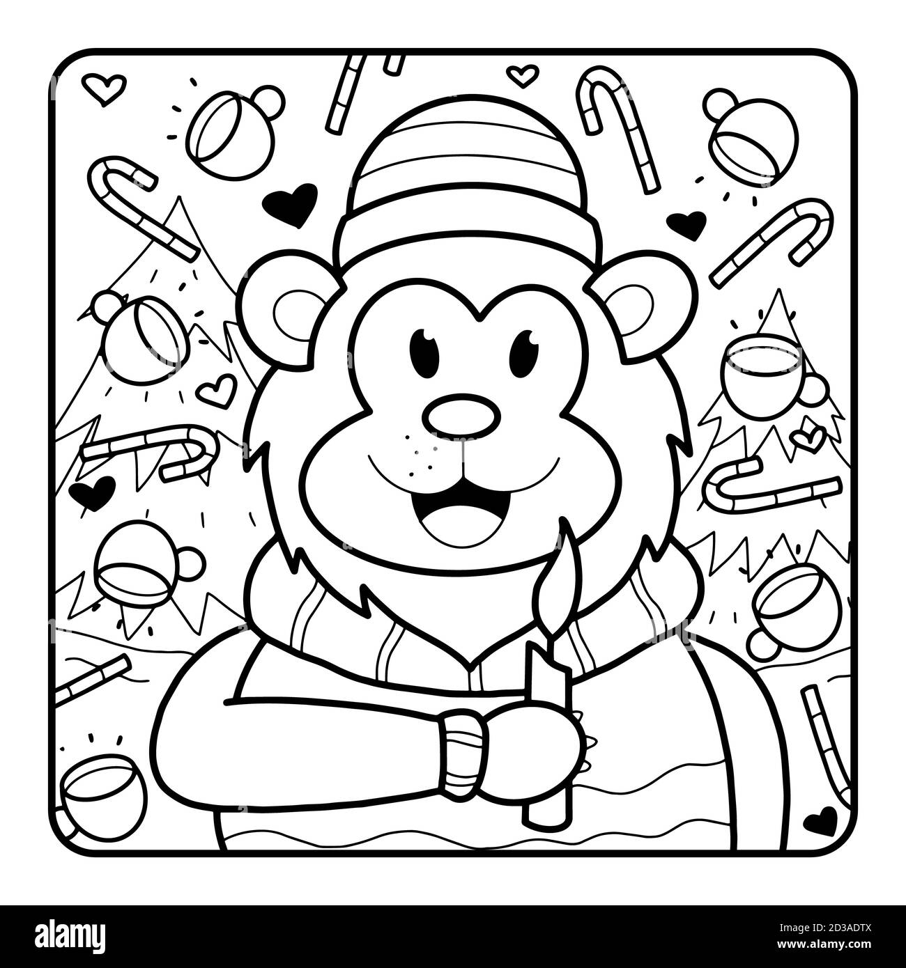 Christmas coloring page for kids Stock Photo Alamy
