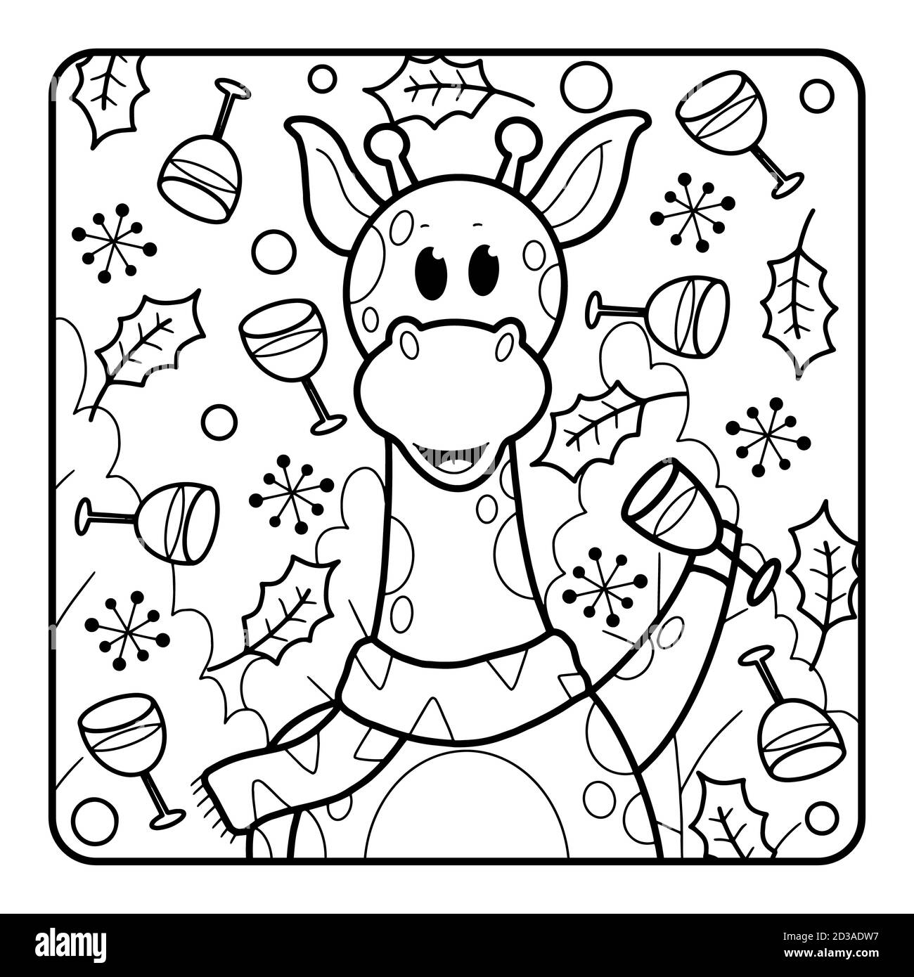 Christmas coloring page for kids Stock Photo - Alamy