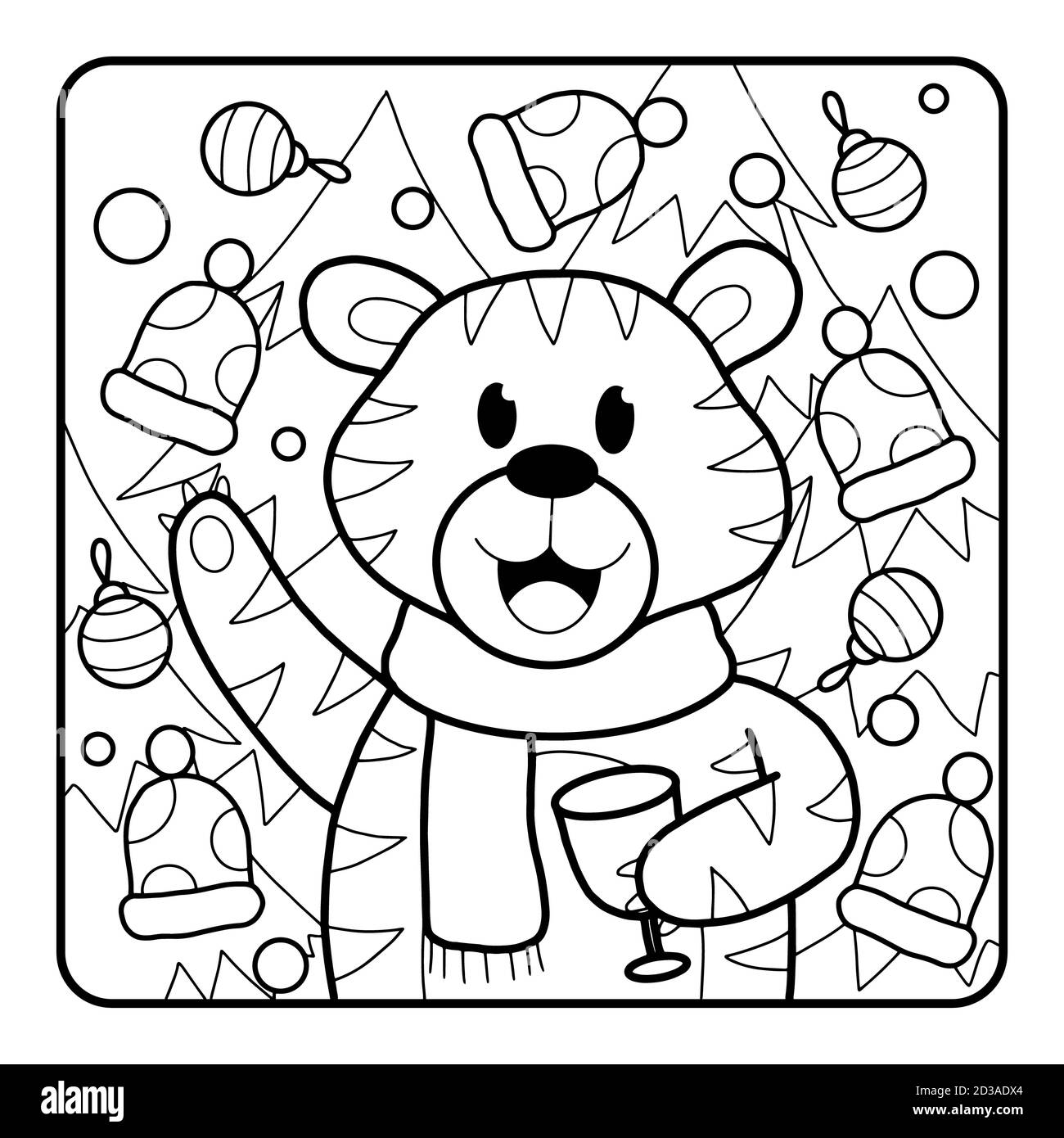 christmas-coloring-page-for-kids-stock-photo-alamy