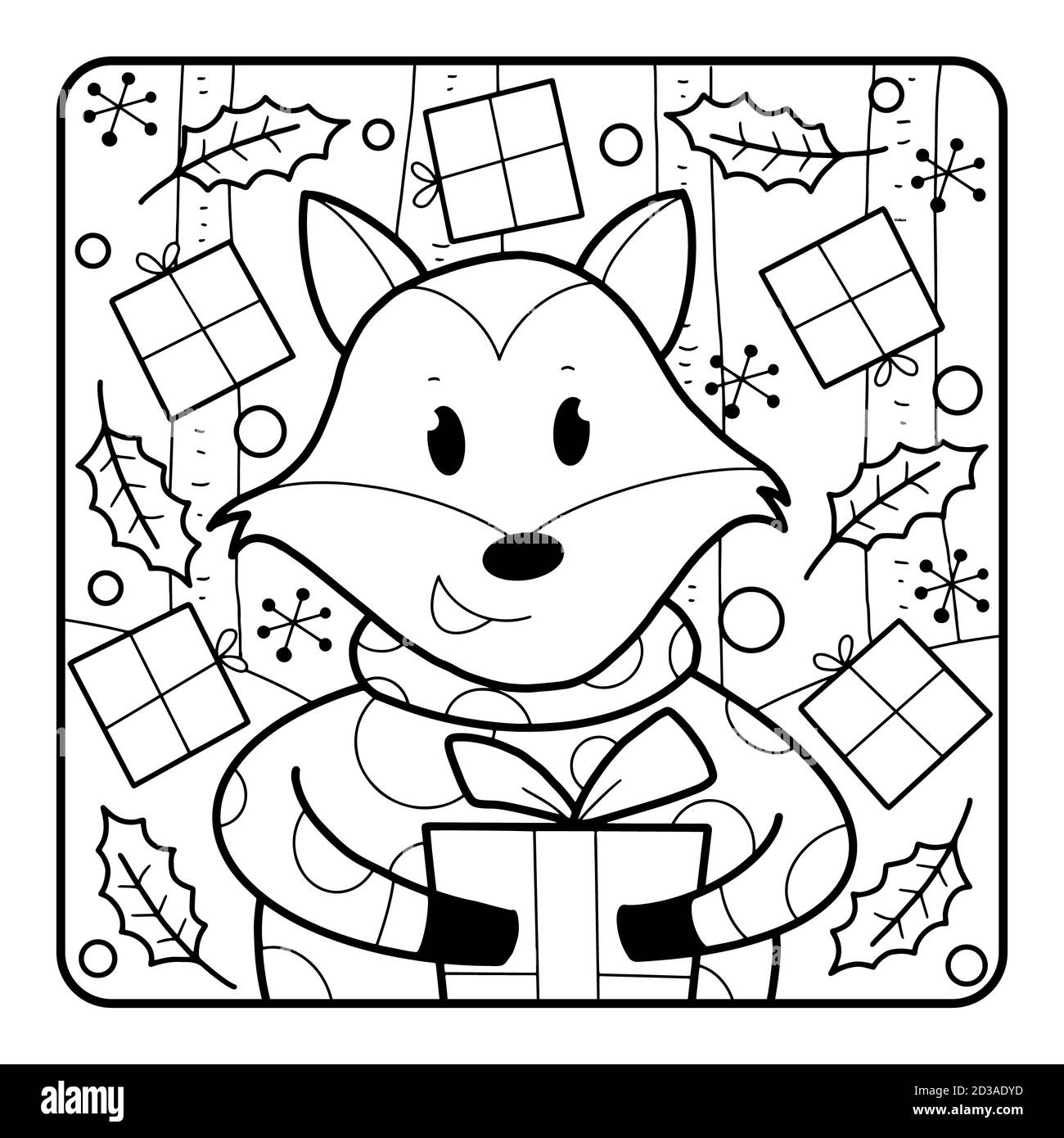 Christmas coloring page for kids Stock Photo Alamy