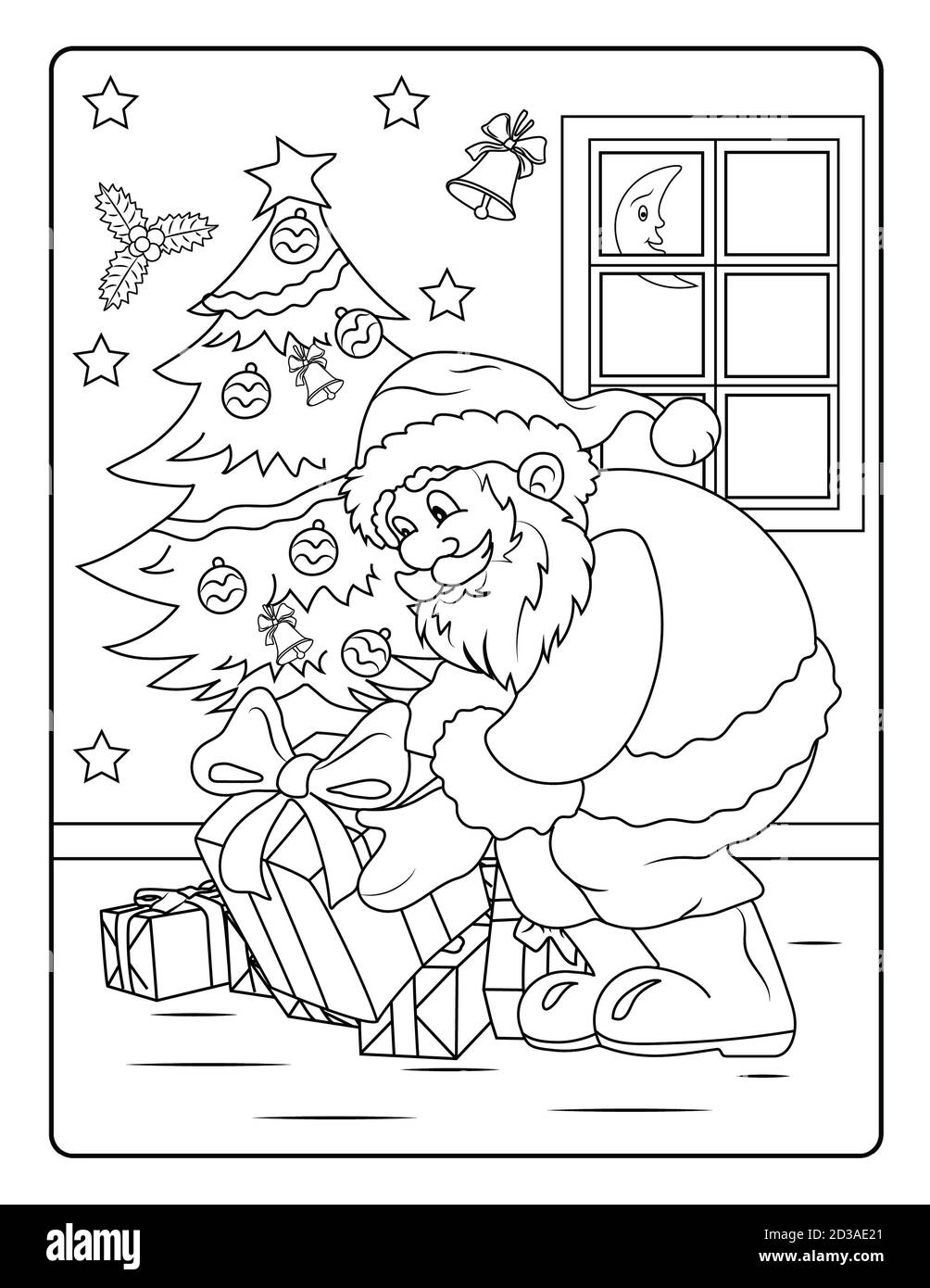 christmas-coloring-page-for-kids-stock-photo-alamy