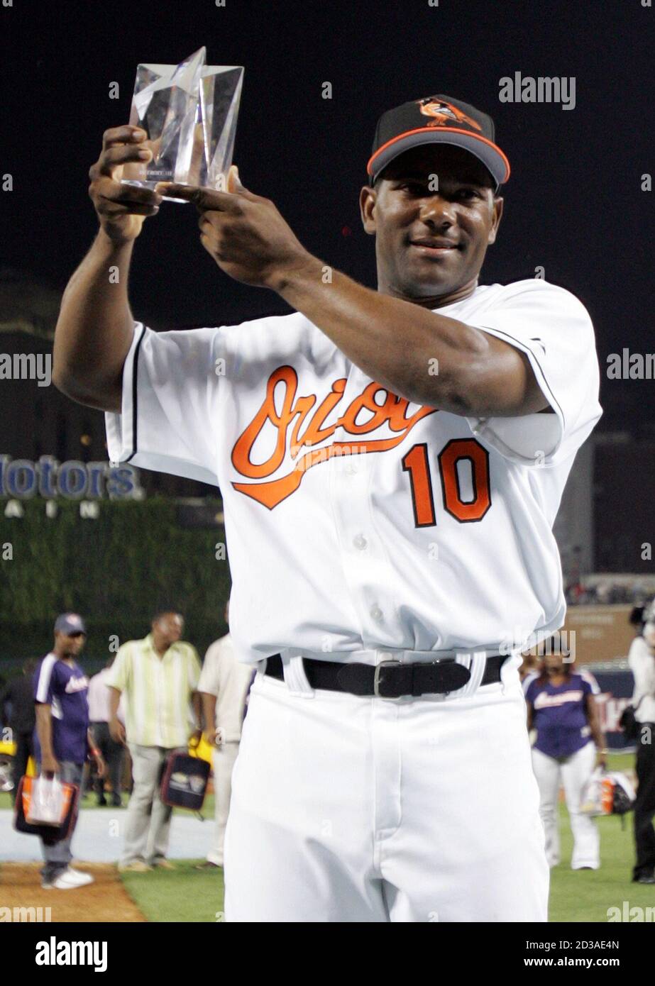 wallpapers Mlb All Star Game Mvp Trophy https www alamy com 76th major league baseball all star mvp miguel tejada poses with the ted williams trophy in detroit michigan july 12 2005 the american league won the game 7 5 reutersrebecca cook jgpn image380702693 html