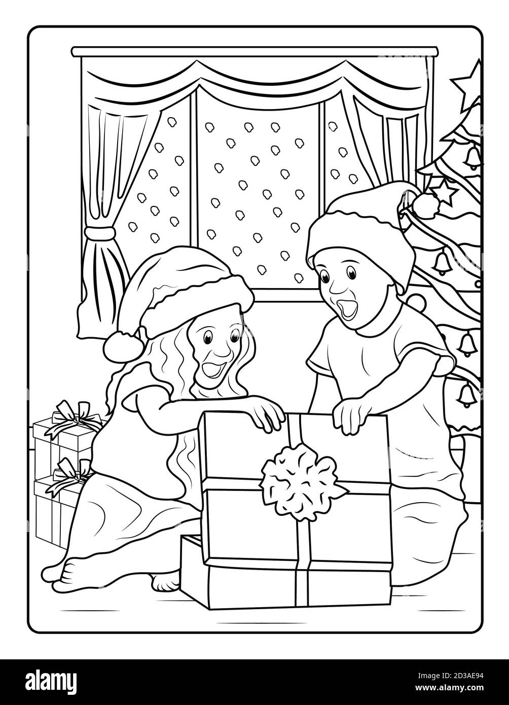 Christmas Coloring Book For Boys Ages 8-12: 50 Fun & Simple Coloring Pages For Kid [Book]