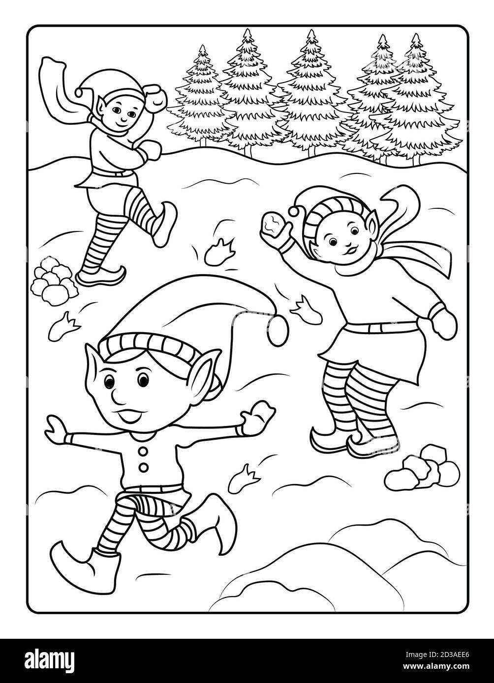 Christmas Coloring Page For Kids Stock Photo Alamy Christmas Coloring Page For Kids Stock Photo Alamy