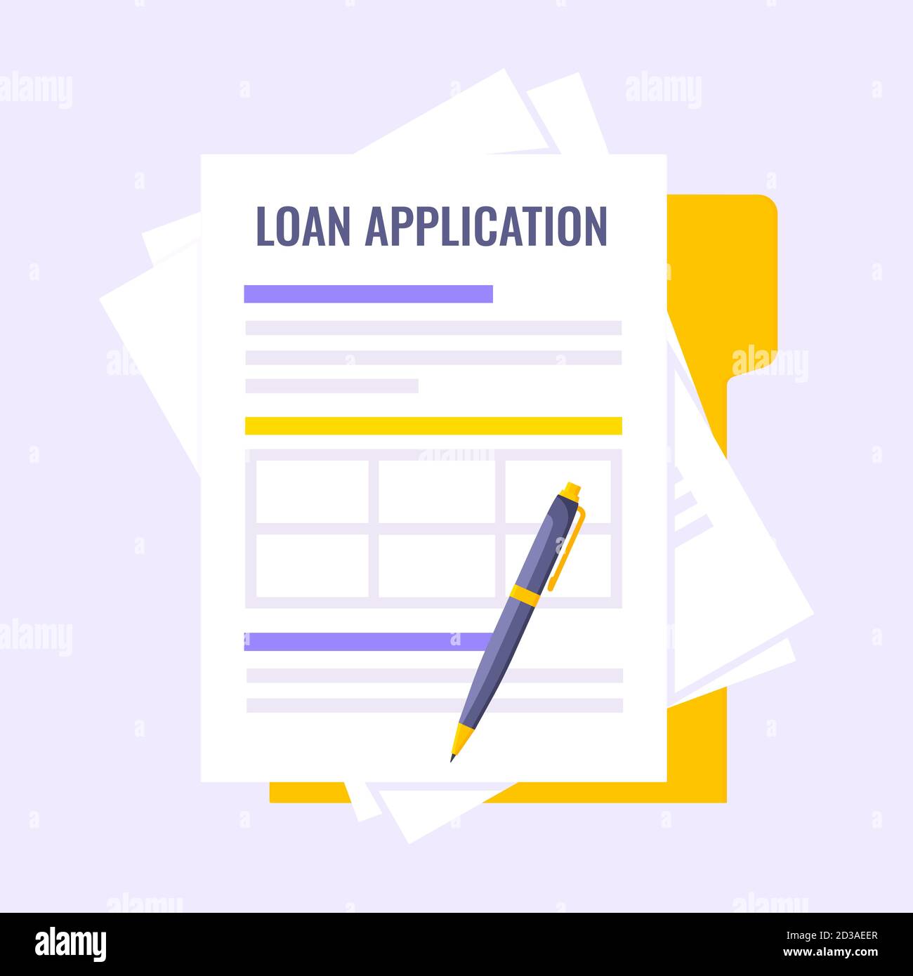 Submit loan application document form flat style design icon sign vector  illustration Stock Vector Image & Art - Alamy