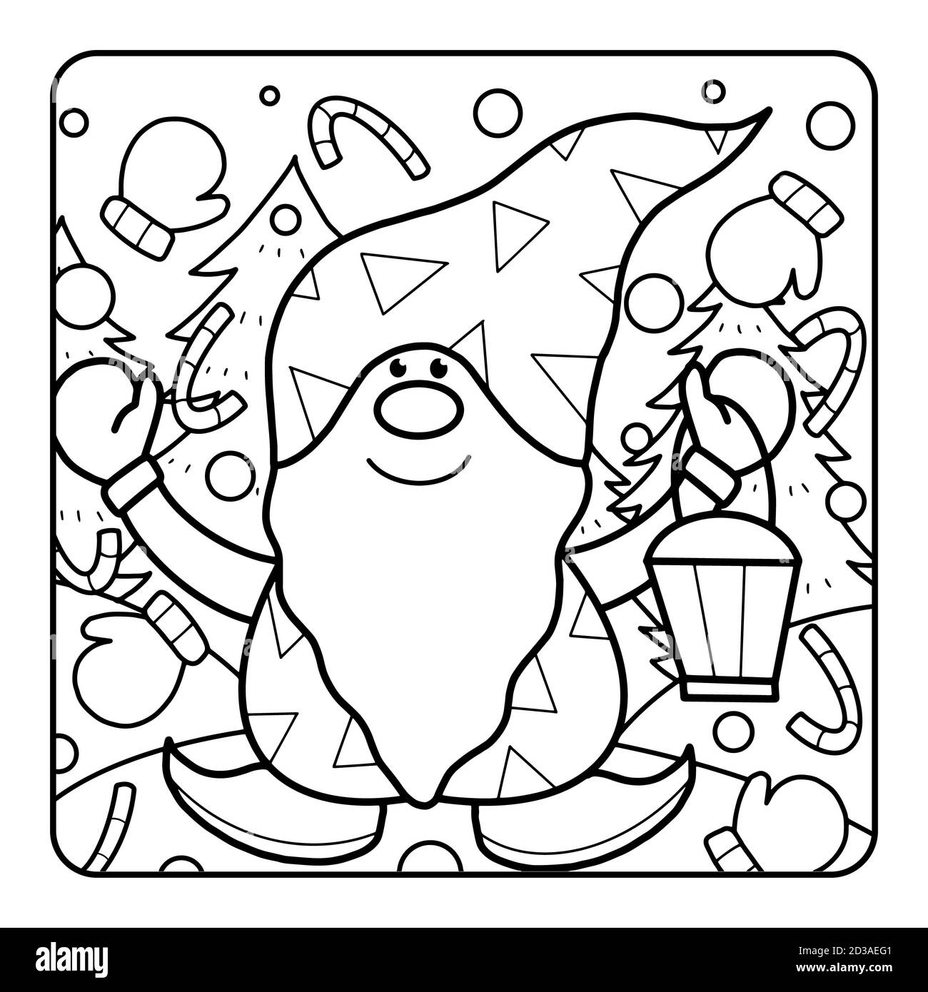 Christmas coloring page for kids Stock Photo - Alamy