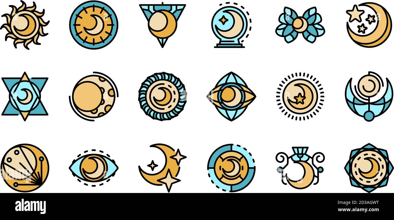 Moon icons set vector flat Stock Vector Image & Art - Alamy