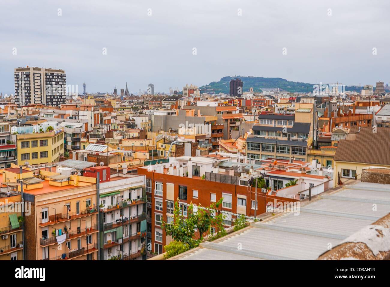 Aerial view of buildings in downtown Barcelona, Spain Stock Photo - Alamy