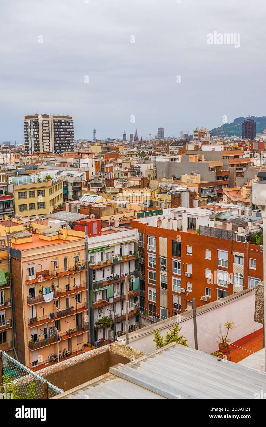 Aerial view of buildings in downtown Barcelona, Spain Stock Photo - Alamy