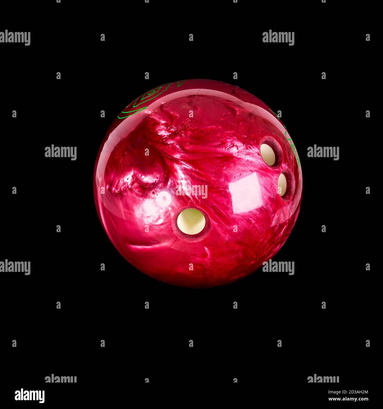 Bowling ball. Isolated on a black background close-up. Stock Photo