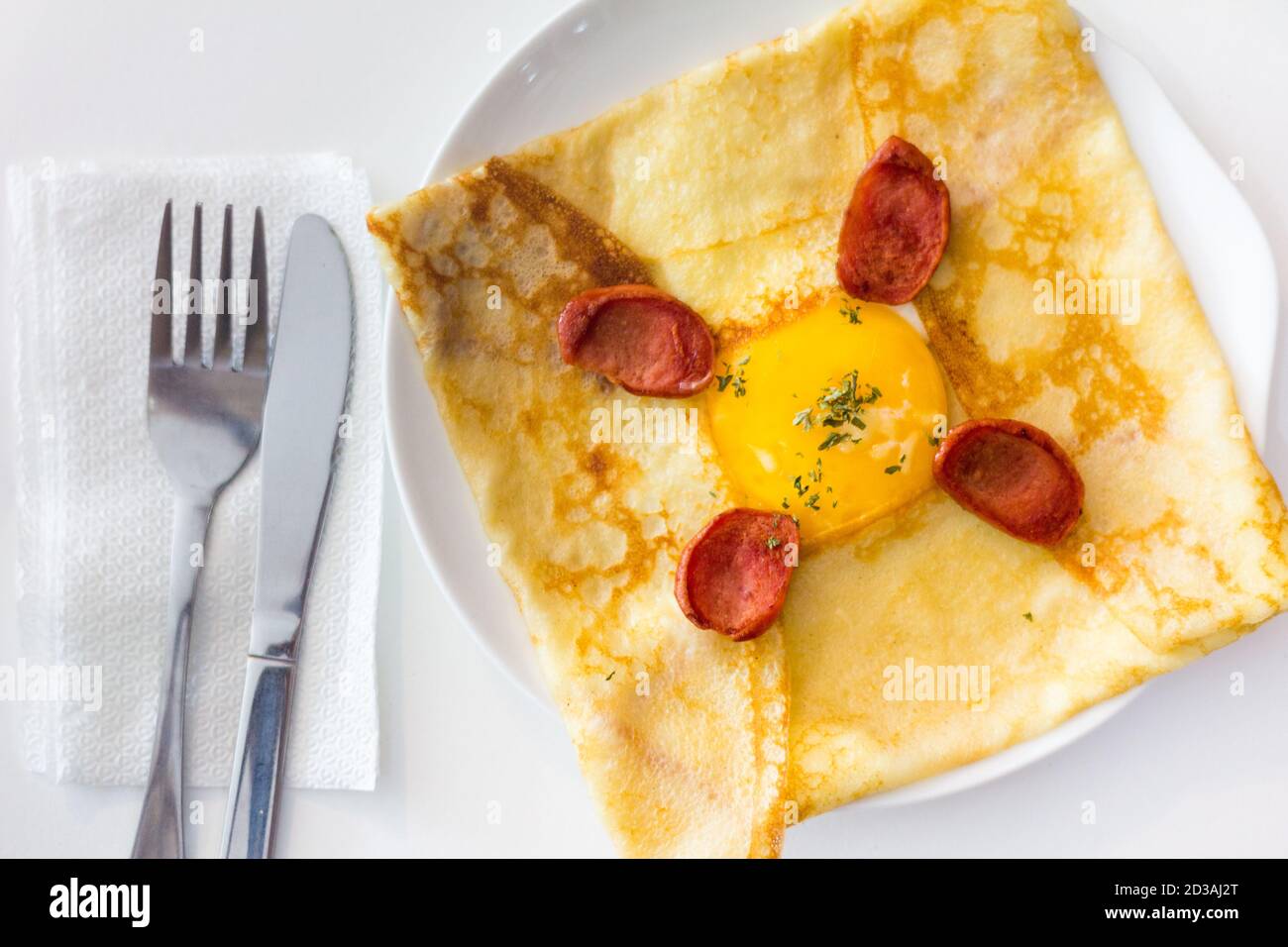 Savory breakfast crepe at a local cafe in Tagbilaran City, Bohol