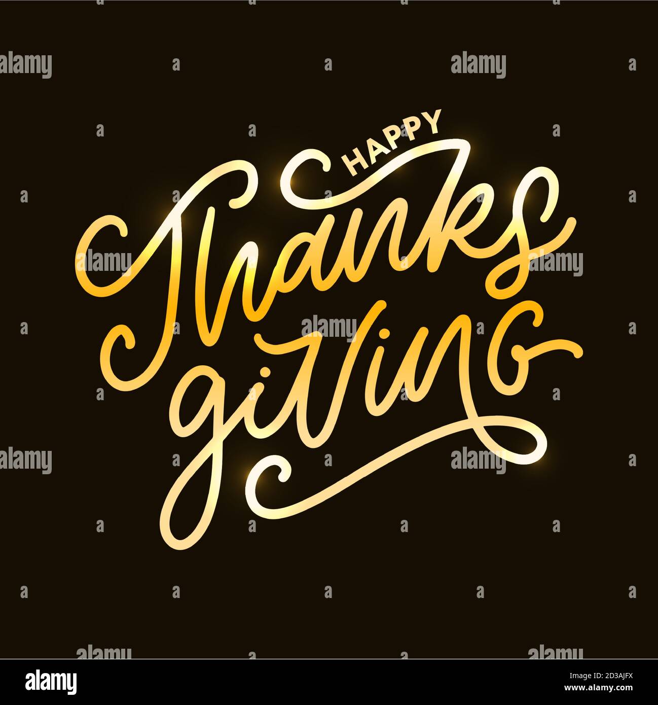 happy thanksgiving lettering calligraphy text brush vector Stock Vector ...