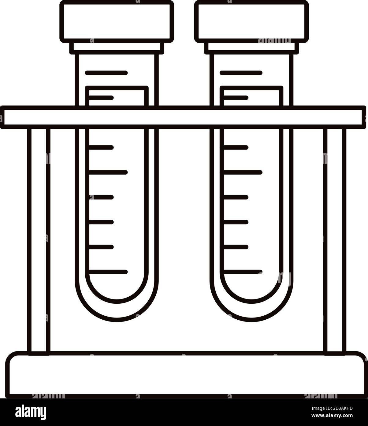 medical tube tests in base laboratory line style icon vector ...
