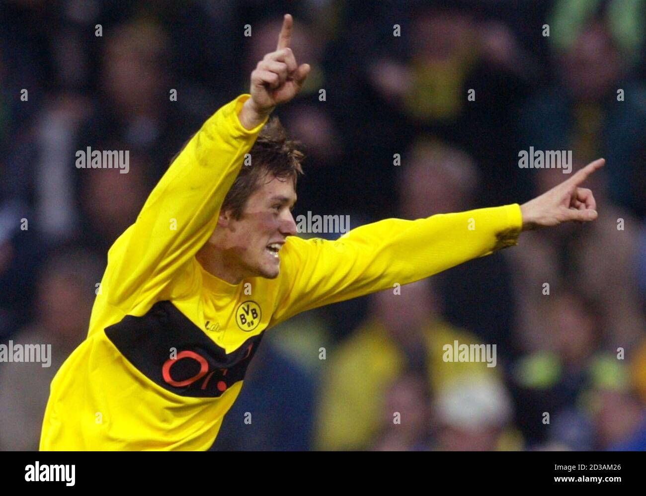 Borussia Dortmund S Tomasz Rosicky From Czech Republic Celebrates After Scoring Against Hamburger Sv During A German
