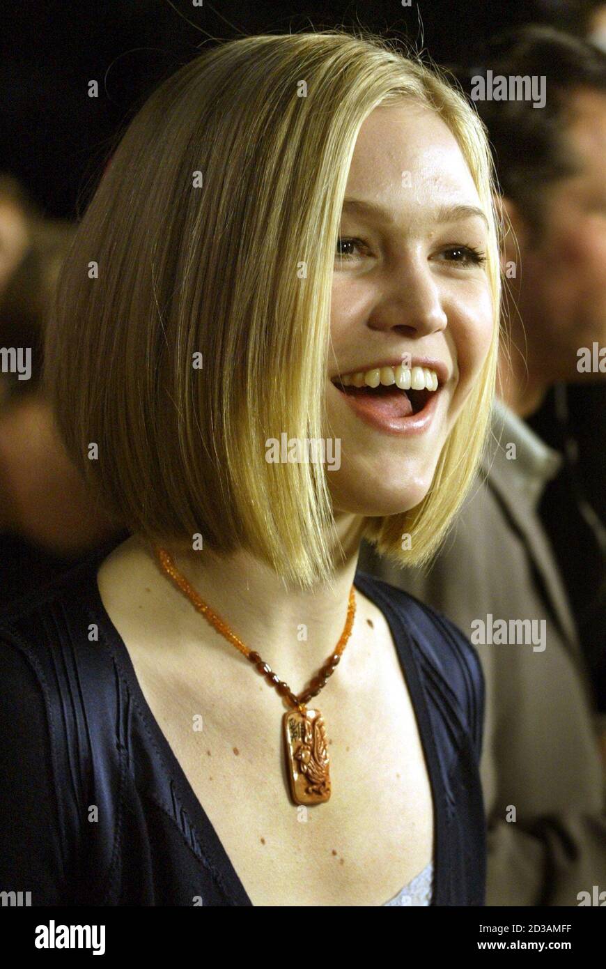 Actress Julia Stiles laughs during an interview at the premiere of "A Guy  Thing," on January 14, 2003 in Los Angeles. Stiles stars in the movie,  which opens in the United States