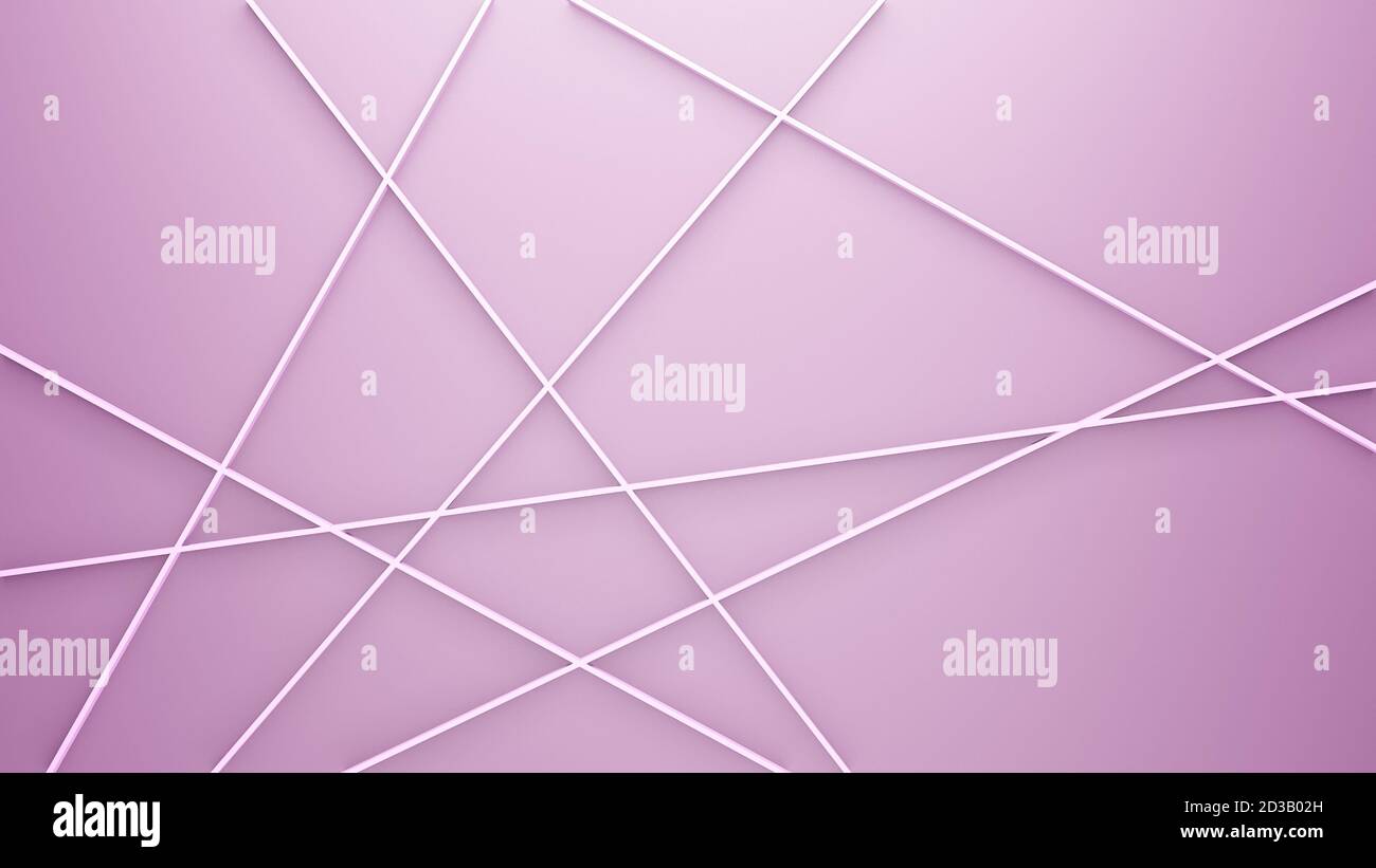 Abstract pink background or wallpaper with geometric straight lines, minimalism, minimal design, 3d illustration, cgi rendering Stock Photo