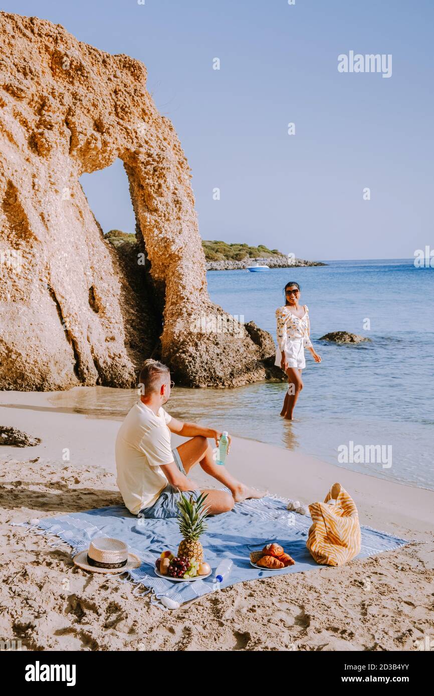 Istron Tropical beach of Voulisma beach, Istron, Crete, Greece Stock Photo - Alamy
