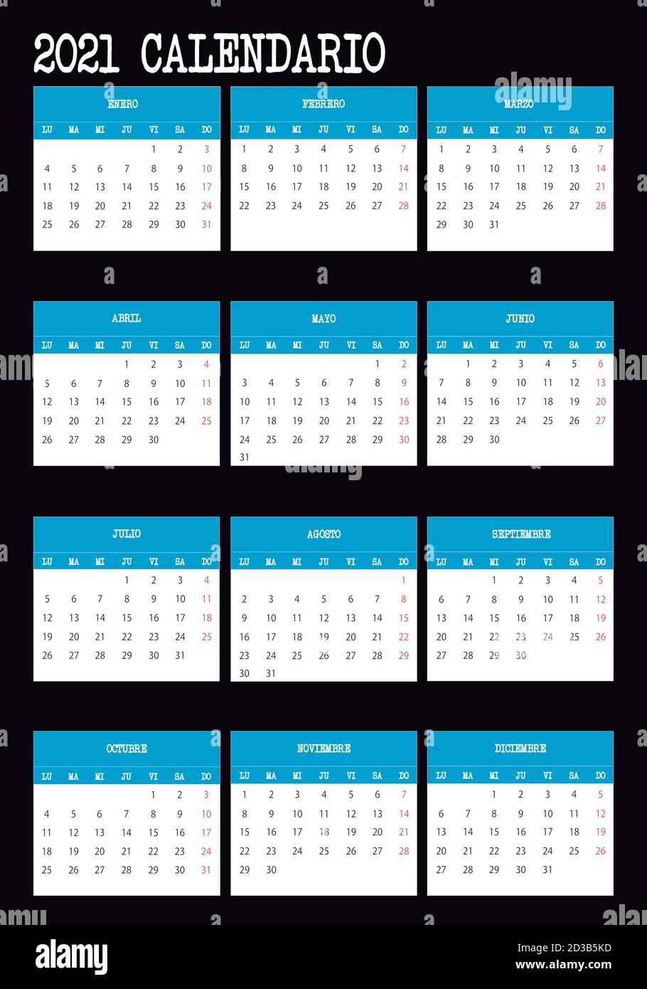 Calendar year 2021 Stock Vector