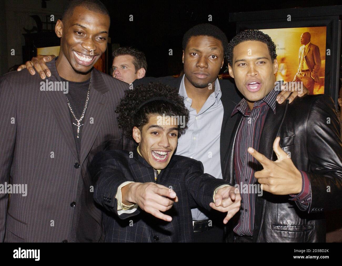 Nana Gbewonyo Rick Gonzalez Rob Brown And Texas Battle Cast Members In The Motion Picture Drama Coach Carter Pose During The Premiere Of The Film At Grauman S Chinese Theatre In Los Angeles