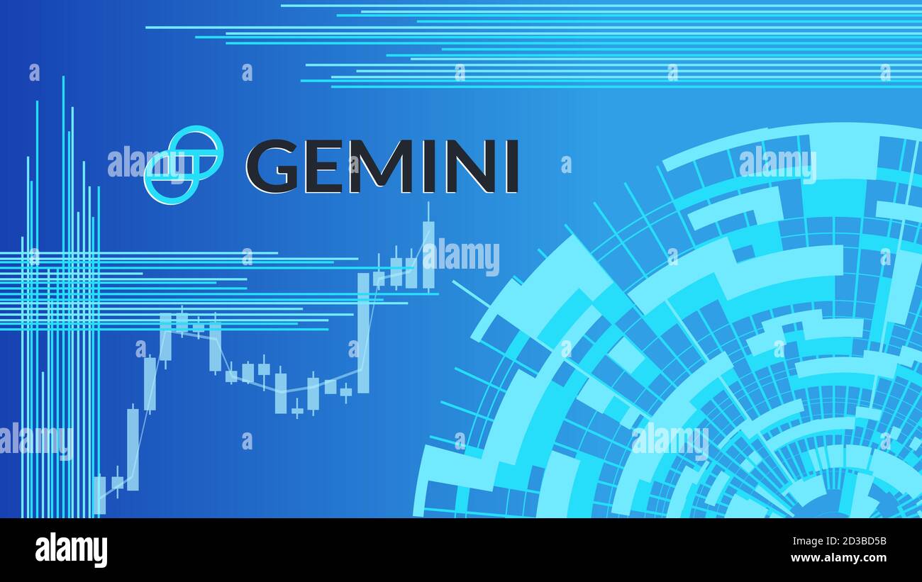 Gemini cryptocurrency stock market name on abstract digital background. Crypto  stock exchange for news and media. Vector EPS10 Stock Vector Image & Art -  Alamy