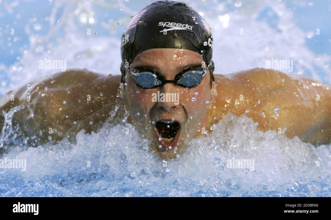 Ian Crocker of US swims his world record setting men's 100m butterfly final  at World Aquatic Championships in Montreal. Ian Crocker of the U.S. swims  in the men's 100m butterfly final at