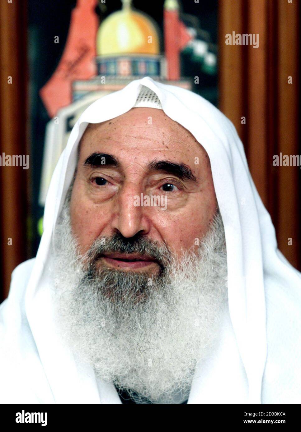 Sheikh Ahmed Yassin Founder Of The Islamic Militant Group Hamas Talks About The Killing Of Six Palestinians In Ramallah Four Are Members Of A Hamas Leader S Family In His Home In Gaza