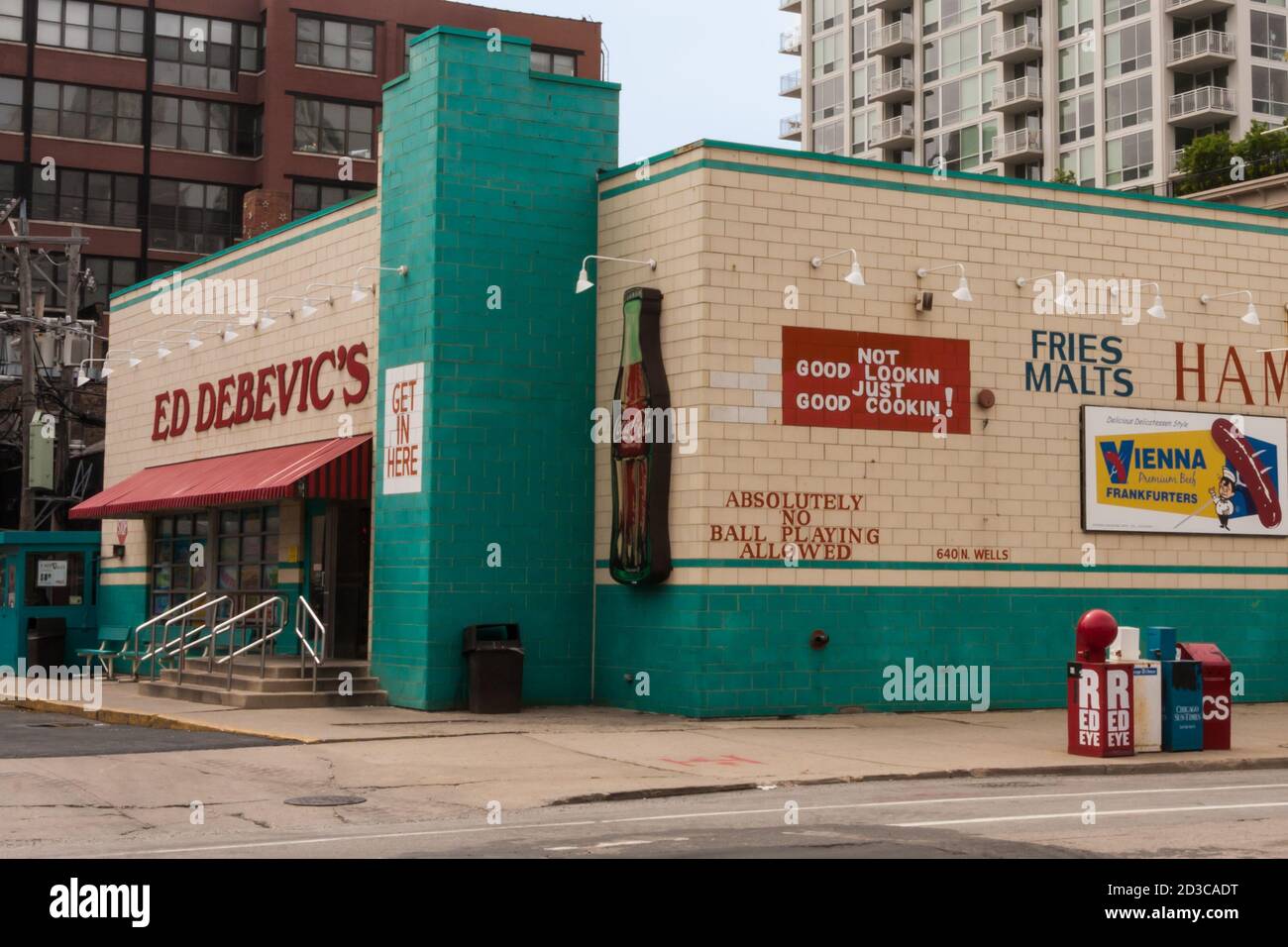 Chicago, Illinois, USA June 10 2011: Ed Debevic's famous historic diner restaurant at its former location in River North, Chicago before it closed. Stock Photo