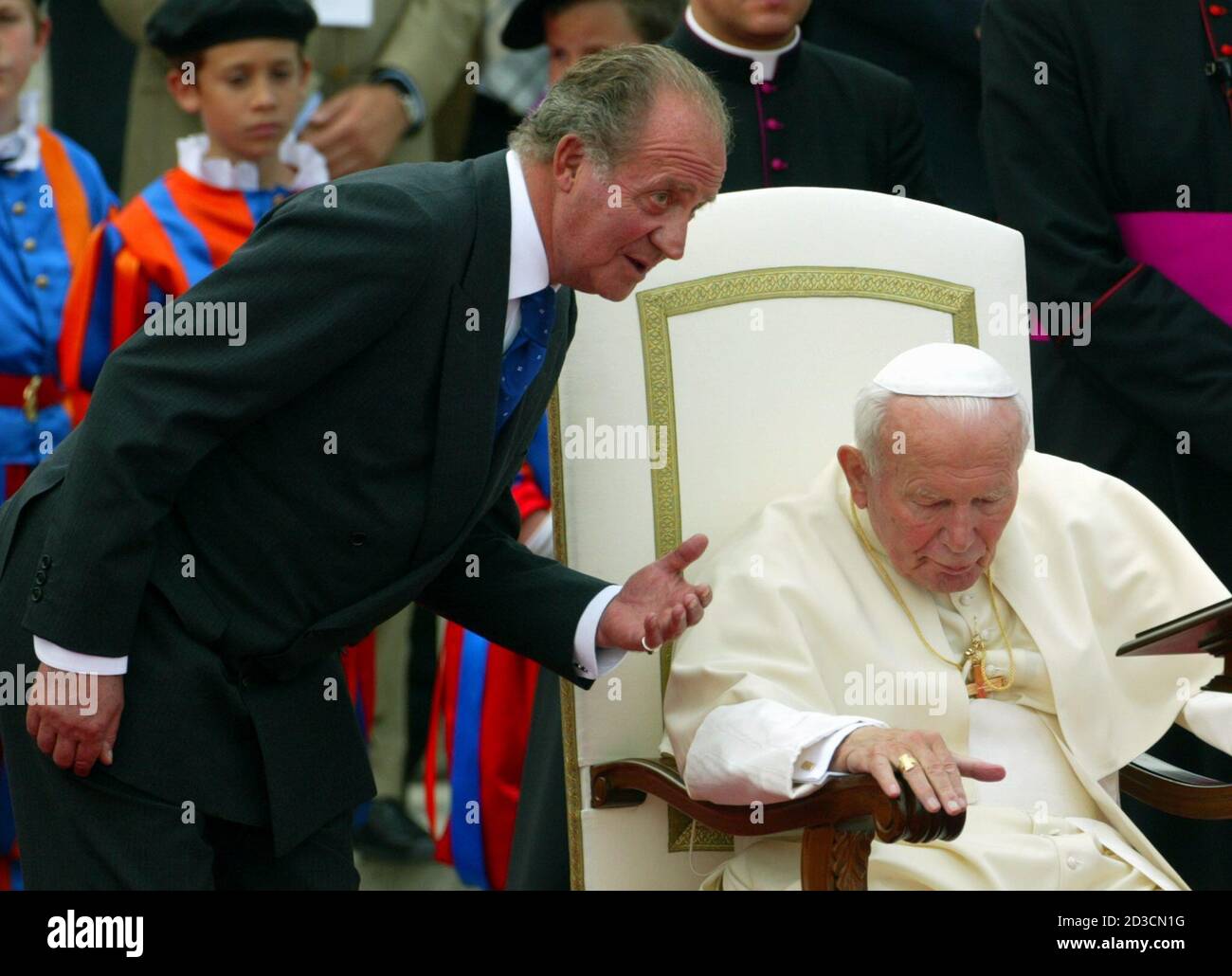 Pope John Paul Ii R Listens To Spanish King Juan Carlos During Farewell Ceremony At Madrid S Barajas Airport May 4 03 The Pope Ended A 36 Hour Visit To Spain Reuters Marcelo Del Pozo Pope John Paul Ii R Listens To Spanish King Juan Carlos During Farewell Ceremony At Madrid S Barajas Airport May 4 03 The Pope Ended A 36 Hour Visit To Spain Reuters Marcelo Del Pozo