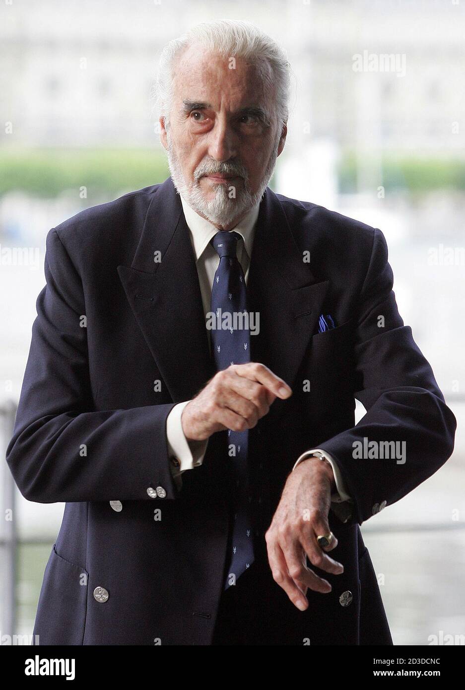 U.S. actor Christopher Lee arrives during the 45th Annual Rose d'Or Festival in Lucerne, Switzerland, May 7, 2005. The Festival Rose d'Or hosts the most prestigious international awards for entertainment television programmes. Stock Photo