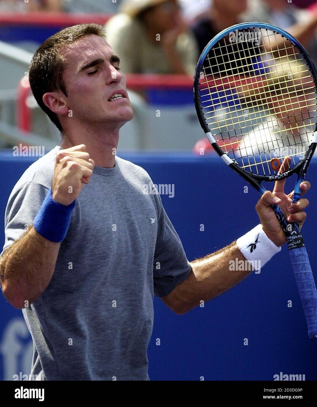 Alberto Martin of Spain reacts after beating Michael Chang of the United  States during the Tennis Masters Series-Canada in Montreal on July 31,  2001. Martin beat Chang 6-2 6-3. CM Stock Photo - Alamy