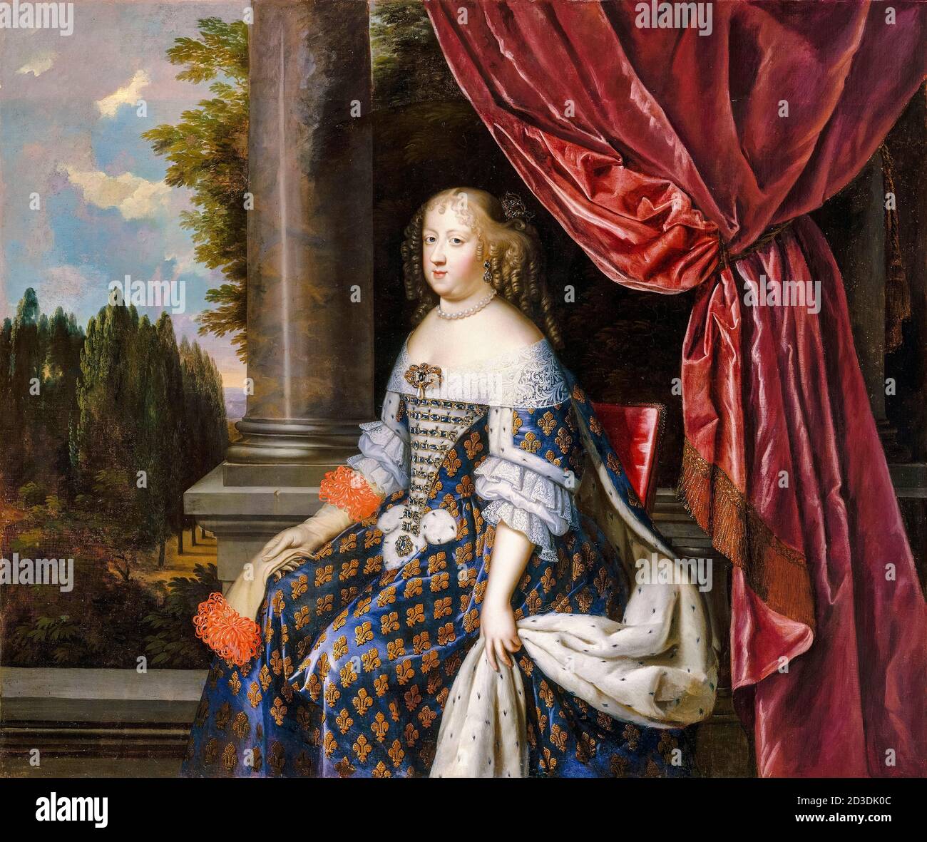 Maria Theresa of Spain (1638-1683), Queen Consort of France, portrait painting by Jean Nocret, circa 1660 Stock Photo