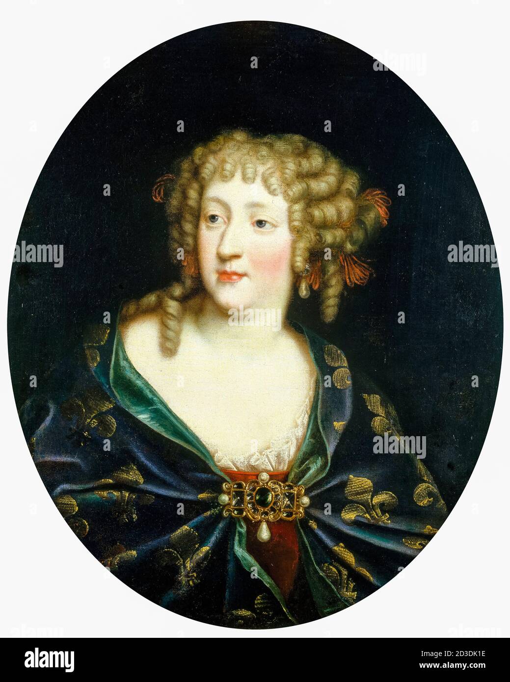 Marie Thérèse of Austria (1638-1683), Queen Consort of France, portrait painting by unknown artist, 1660-1683 Stock Photo