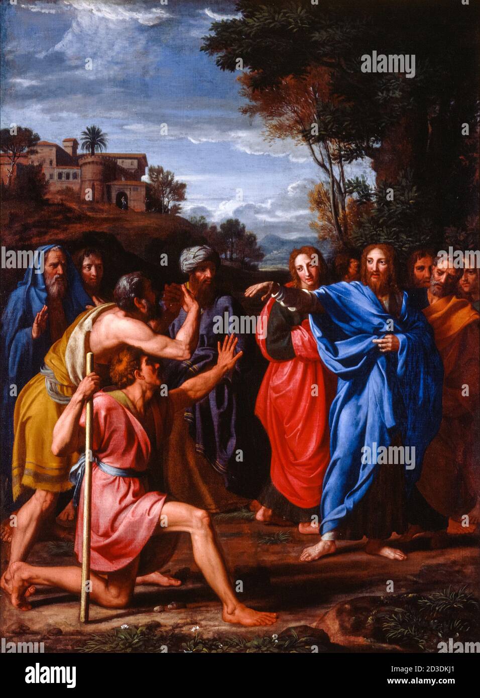 Christ Healing the Blind, painting by Nicolas Colombel, 1682 Stock Photo
