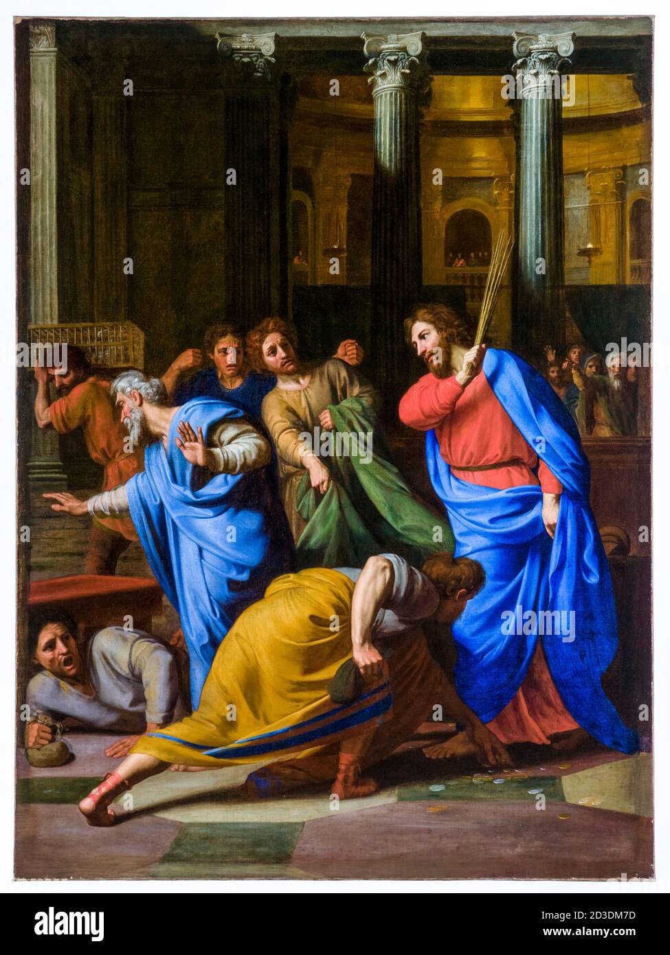 Christ Expelling the Money-Changers from the Temple, painting by Nicolas Colombel, 1682 Stock Photo